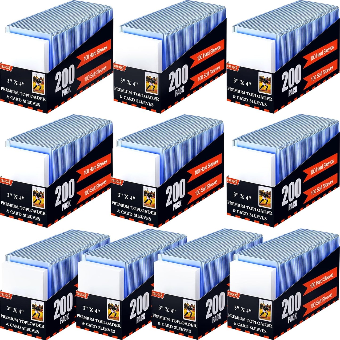 2000 Card Sleeves Toploads for Cards - Premium Protectors Set