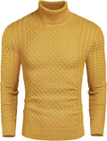 Men's Slim Fit Turtleneck Sweater - Casual Twisted Pullover