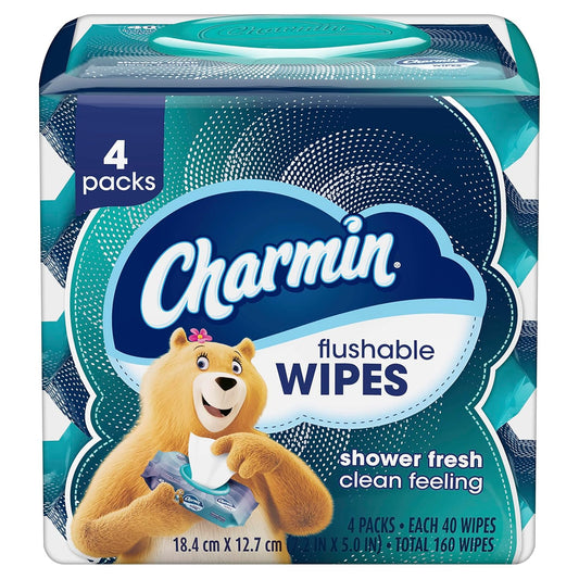 Charmin Flushable Wipes - 160 Wipes x 4 Packs