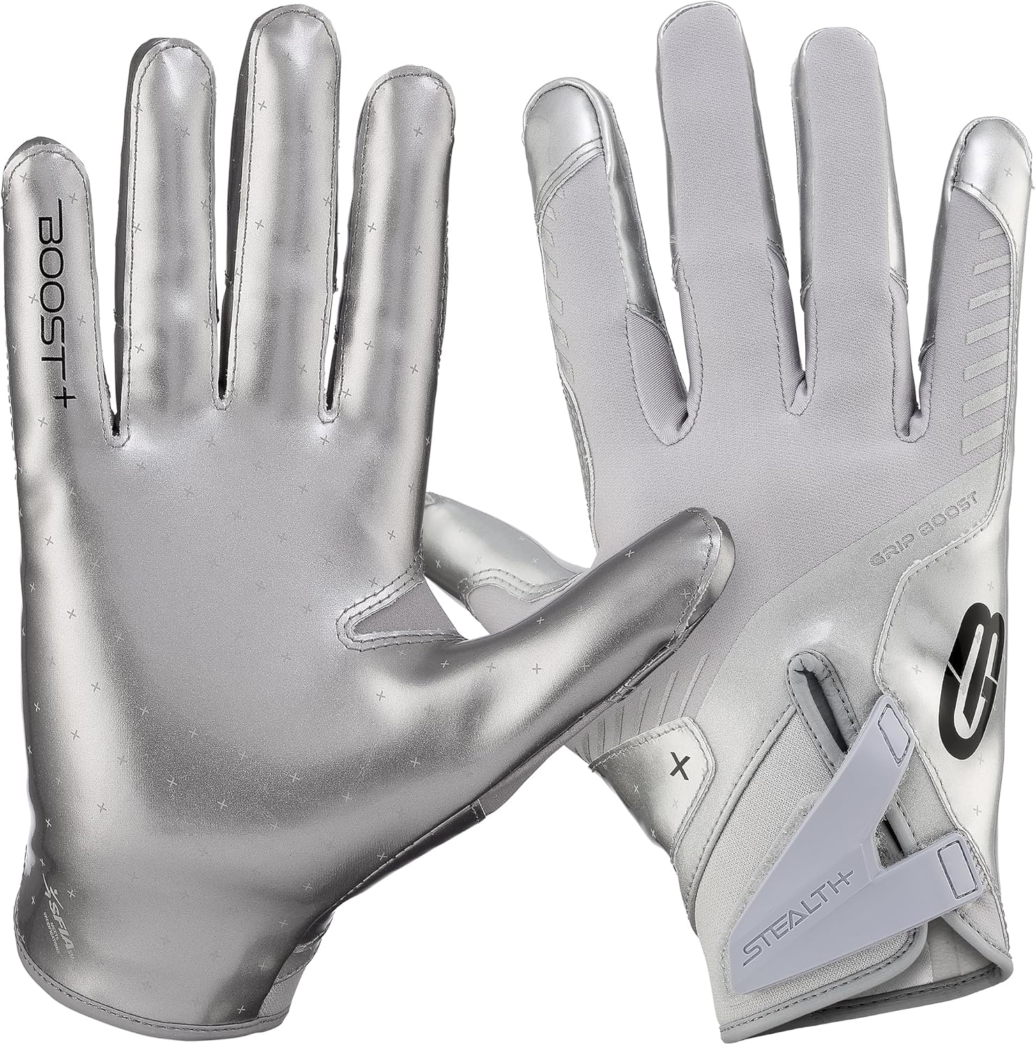 Grip Boost Football Gloves - Solid Stealth 6.0 for All Players