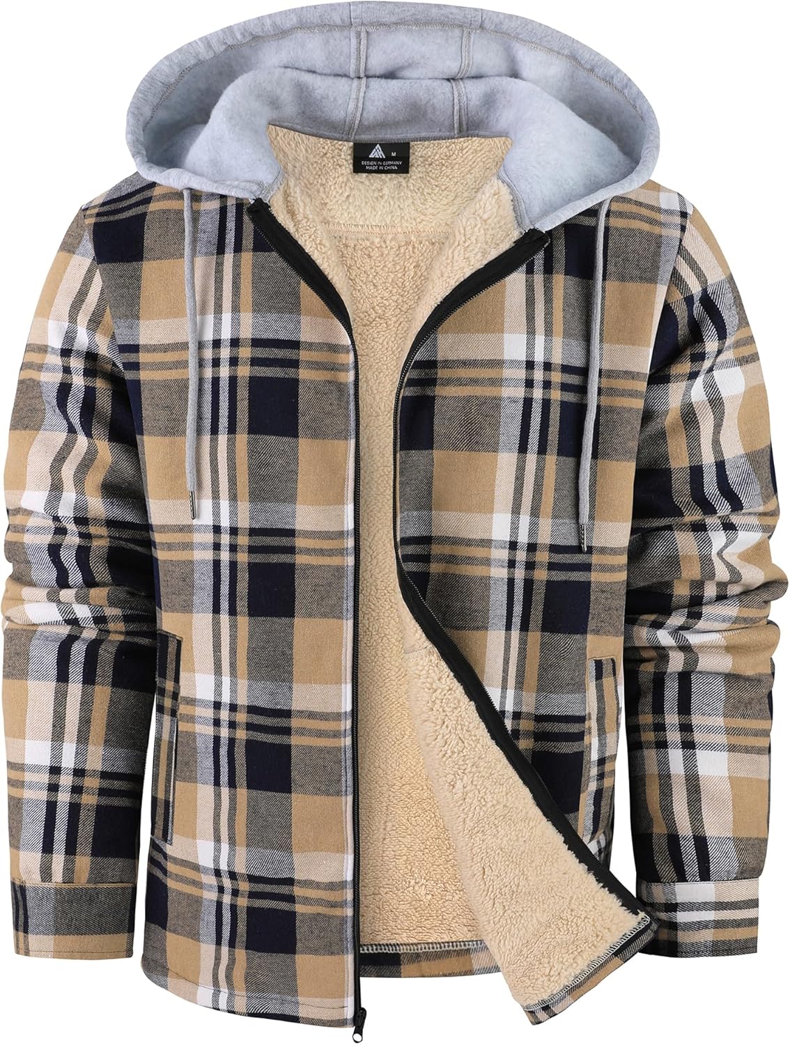 ZITY Flannel Jacket for Men - Warm Sherpa Lined Winter Coat