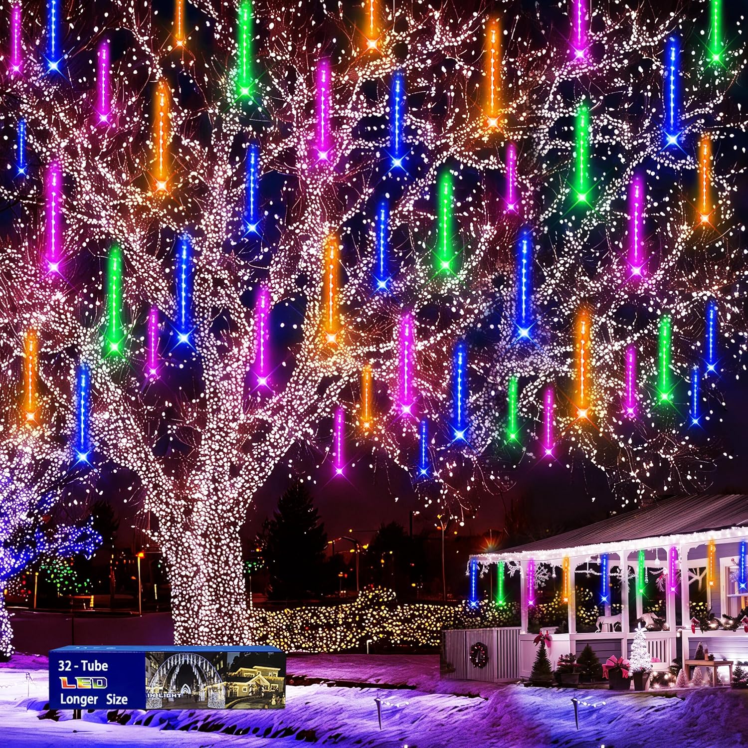 Meteor Shower Lights Outdoor Decoration for Christmas and More
