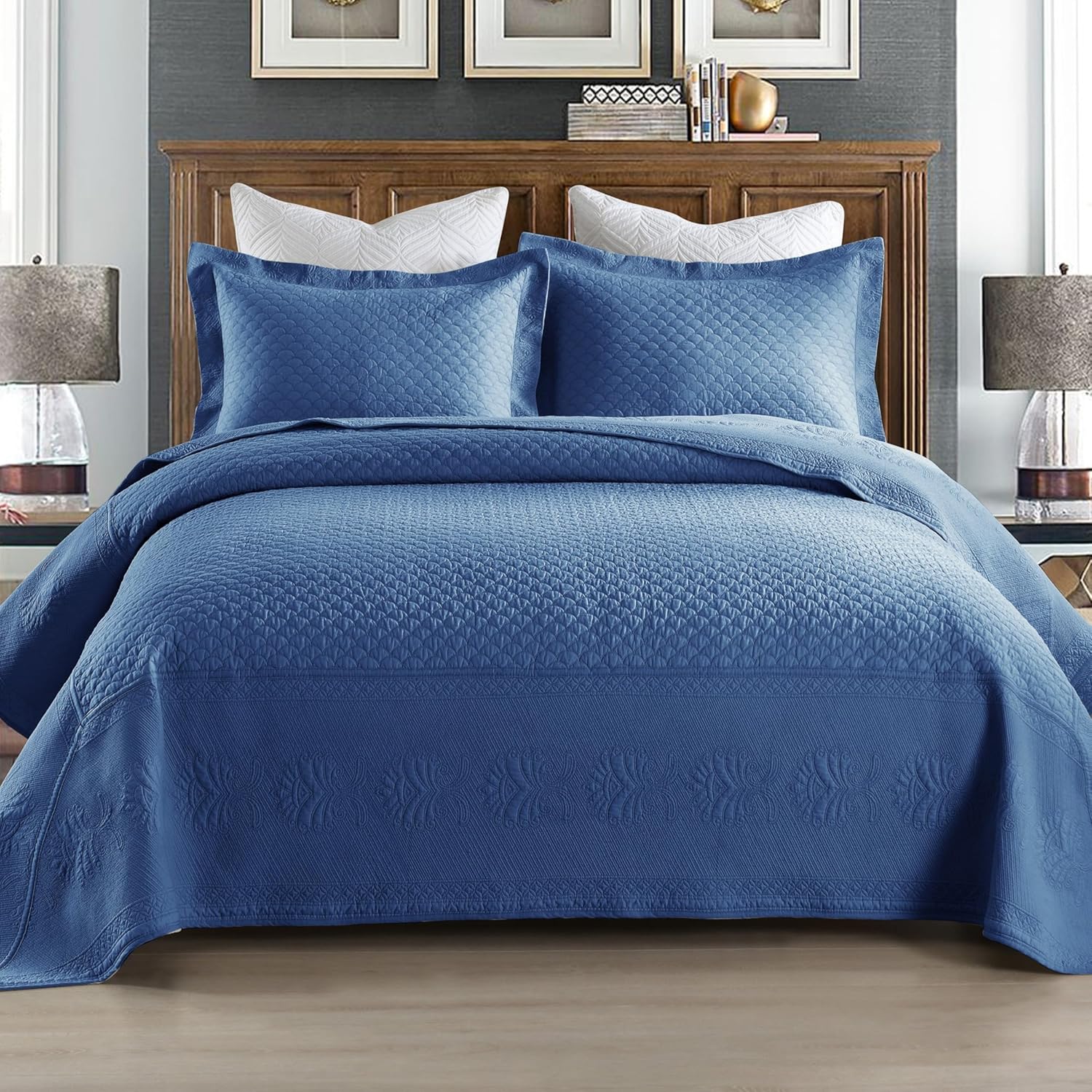 MarCielo 3-Piece Cotton Oversized Bedspread for Cozy Comfort