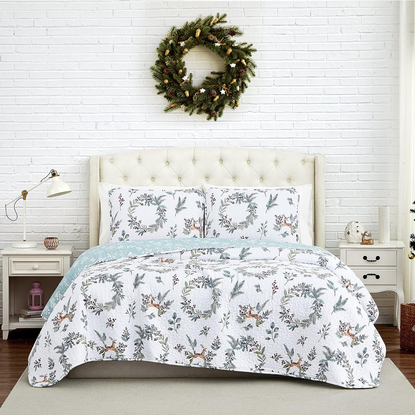 Happy Holidays Christmas Holiday Soft Bedding Set for Cozy Sleep