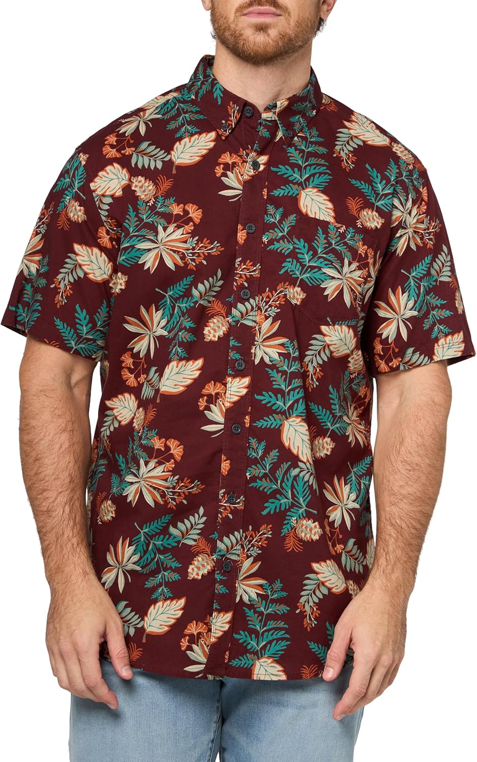 Eddie Bauer Mens Printed Baja Shirt - Classic Short-sleeve Style