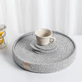 Woven Cotton Rope Round Placemats Set of 4 with Holder Included