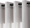 Grayish White Linen Curtains 84 Inch Length for Modern Homes