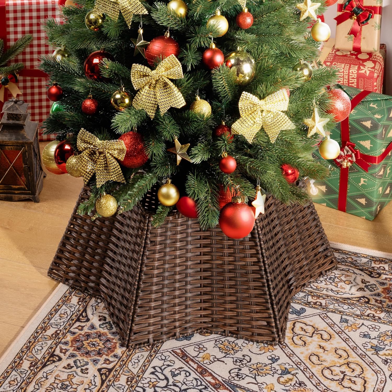 Sturdy Wicker Tree Collar for 7.5ft Christmas Trees