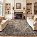 Brown Rug for Living Room 8x10 Washable Organic Rustic Western Area