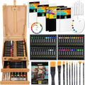Deluxe Acrylic Paint Kit with Tabletop Easel Box - Complete 74 Pc Set
