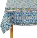 Asparagus Green 60x60 in Cotton Hand Block Print Tablecloth - Durable