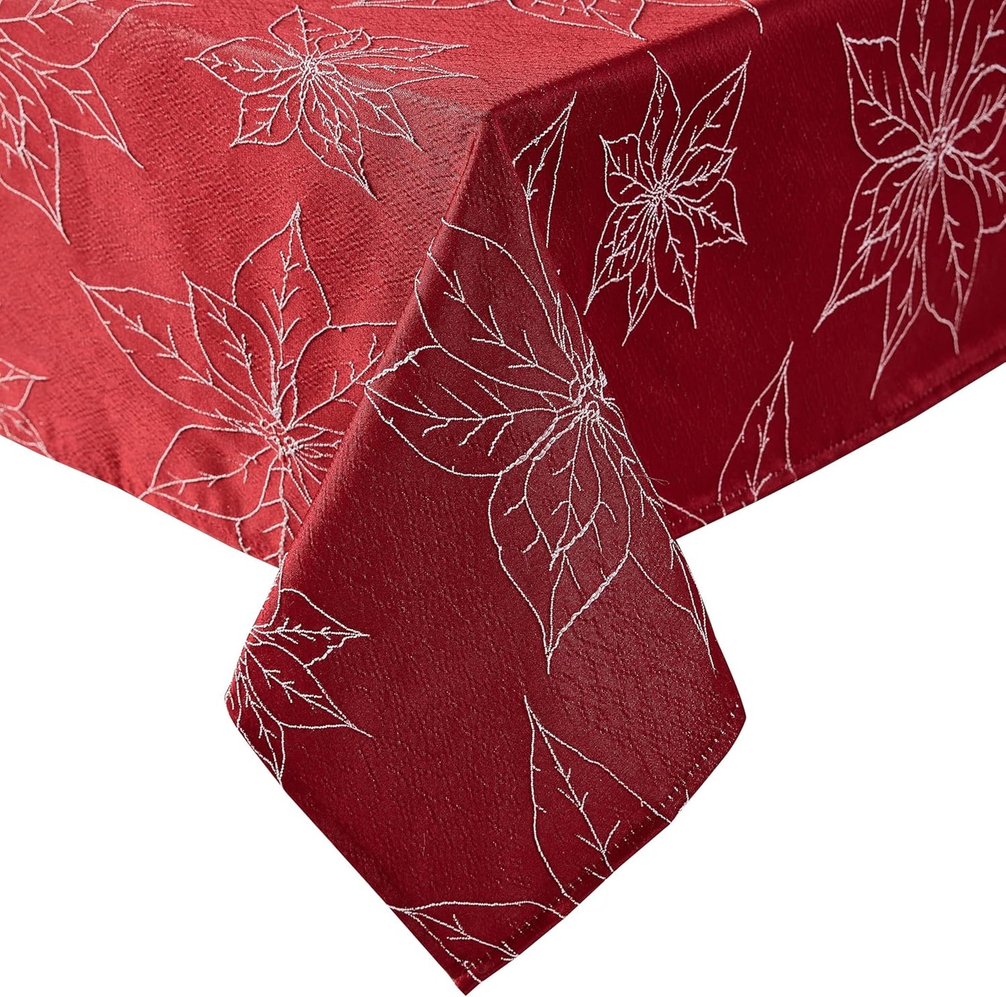 Elegant Poinsettia Red Tablecloth for Dining and Events