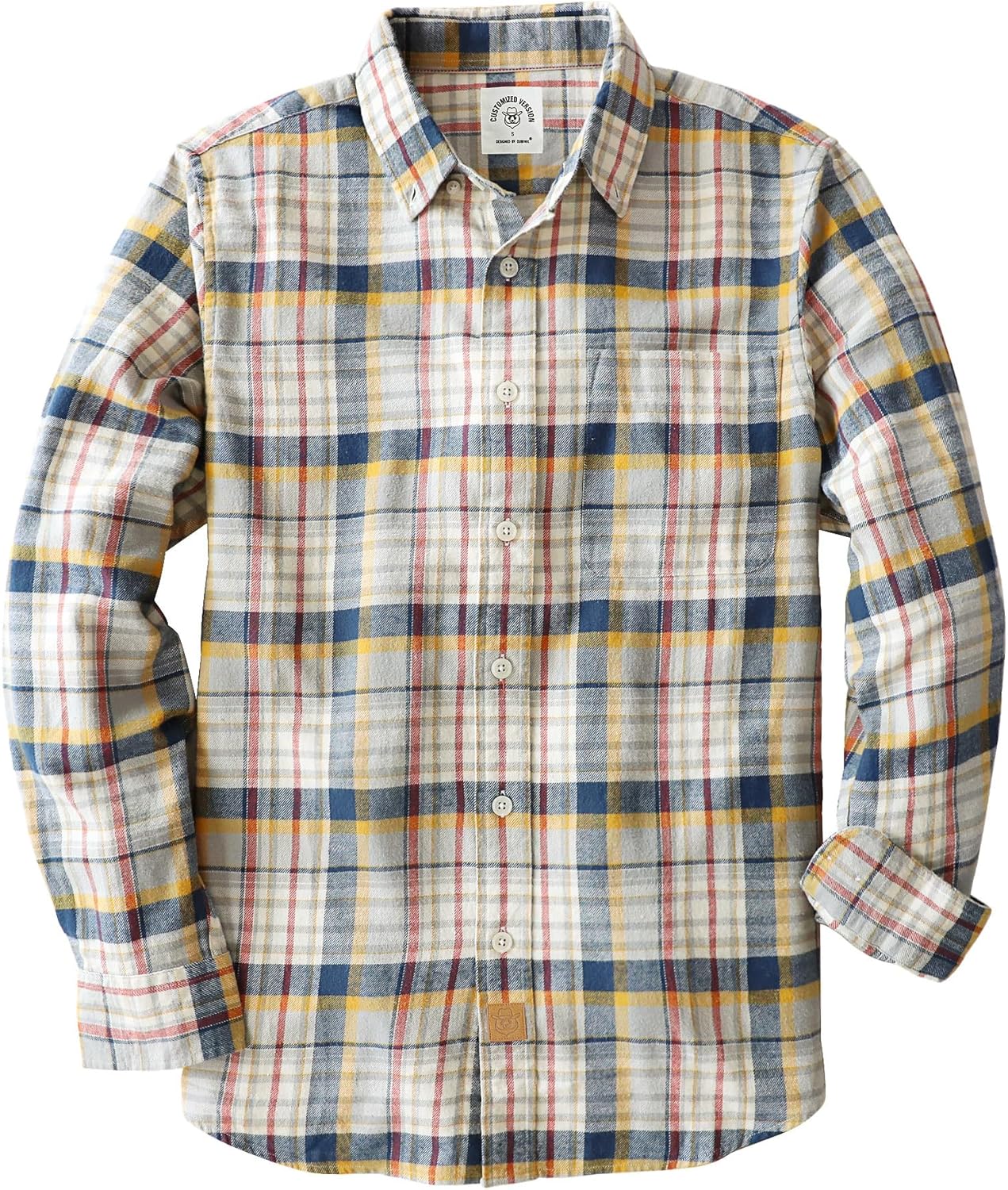 Dubinik Flannel Shirt for Men - 100% Cotton Long Sleeve Style