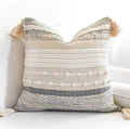 Gray Boho Throw Pillow Cover 22x22 for Modern Farmhouse Style