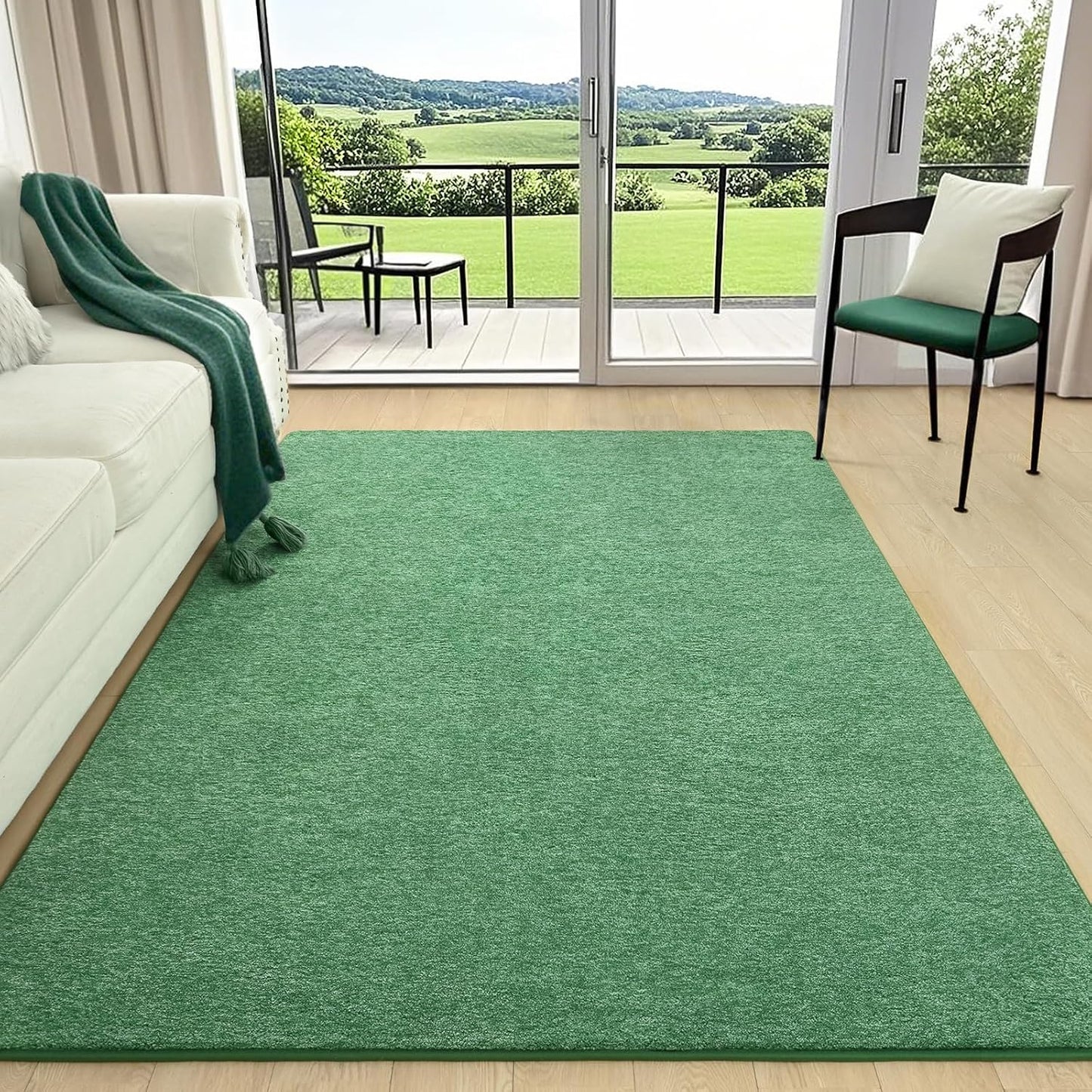 Luxurious 5x7 Washable Living Room Rug with Memory Foam Comfort