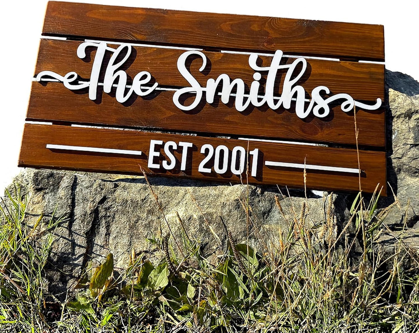 Custom Wooden Last Name Sign for Unique Wedding Gifts