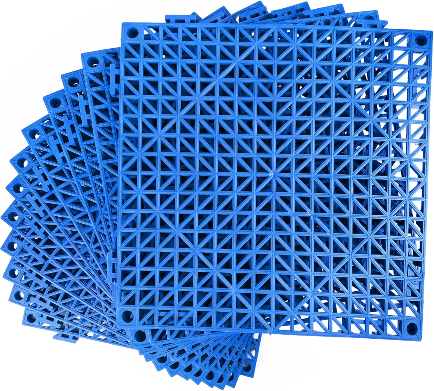 Modular Interlocking Cushion Non-Slip Drainage Mats 12 Pack
