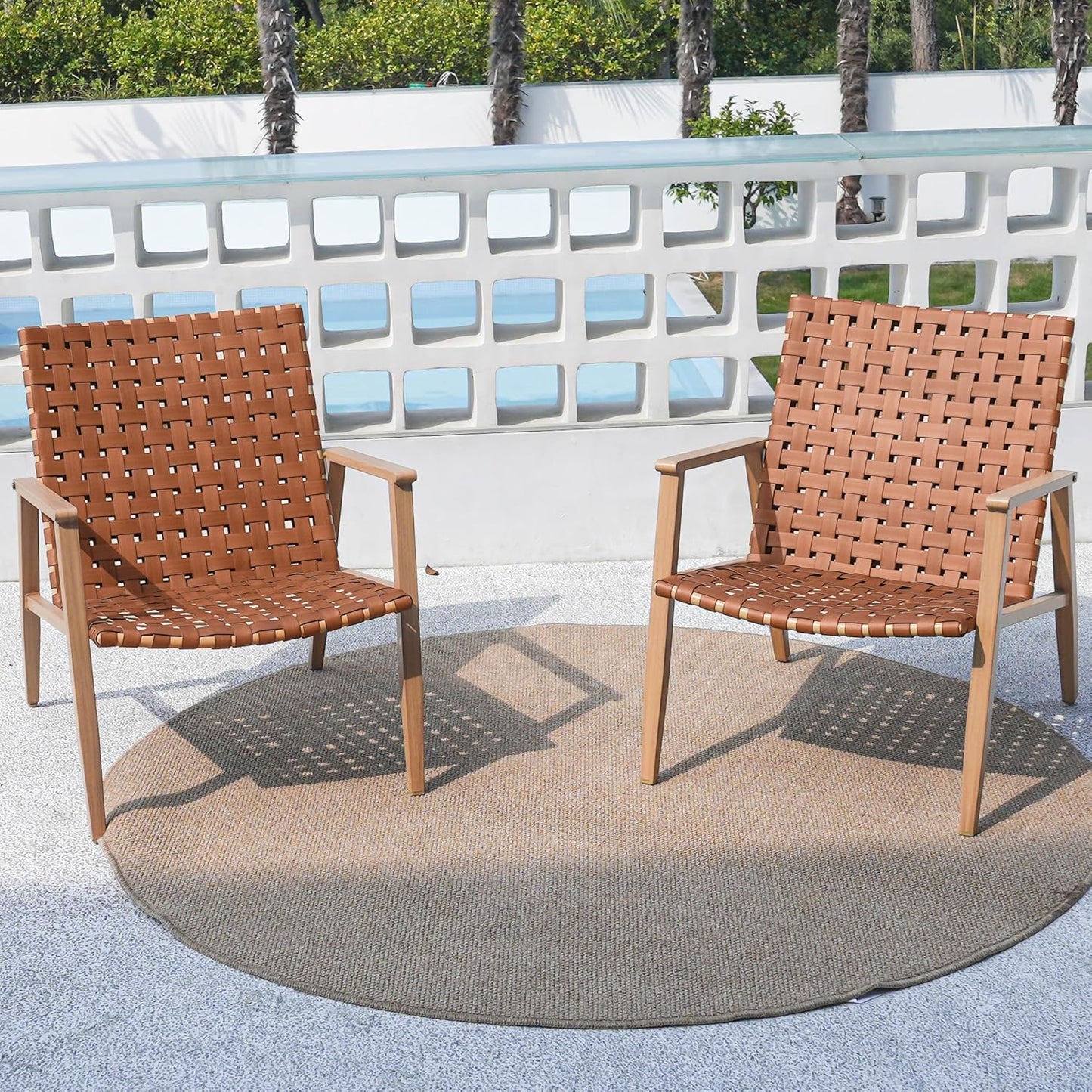 Outdoor Chairs Set of 2 for Patio Bistro and Garden Use