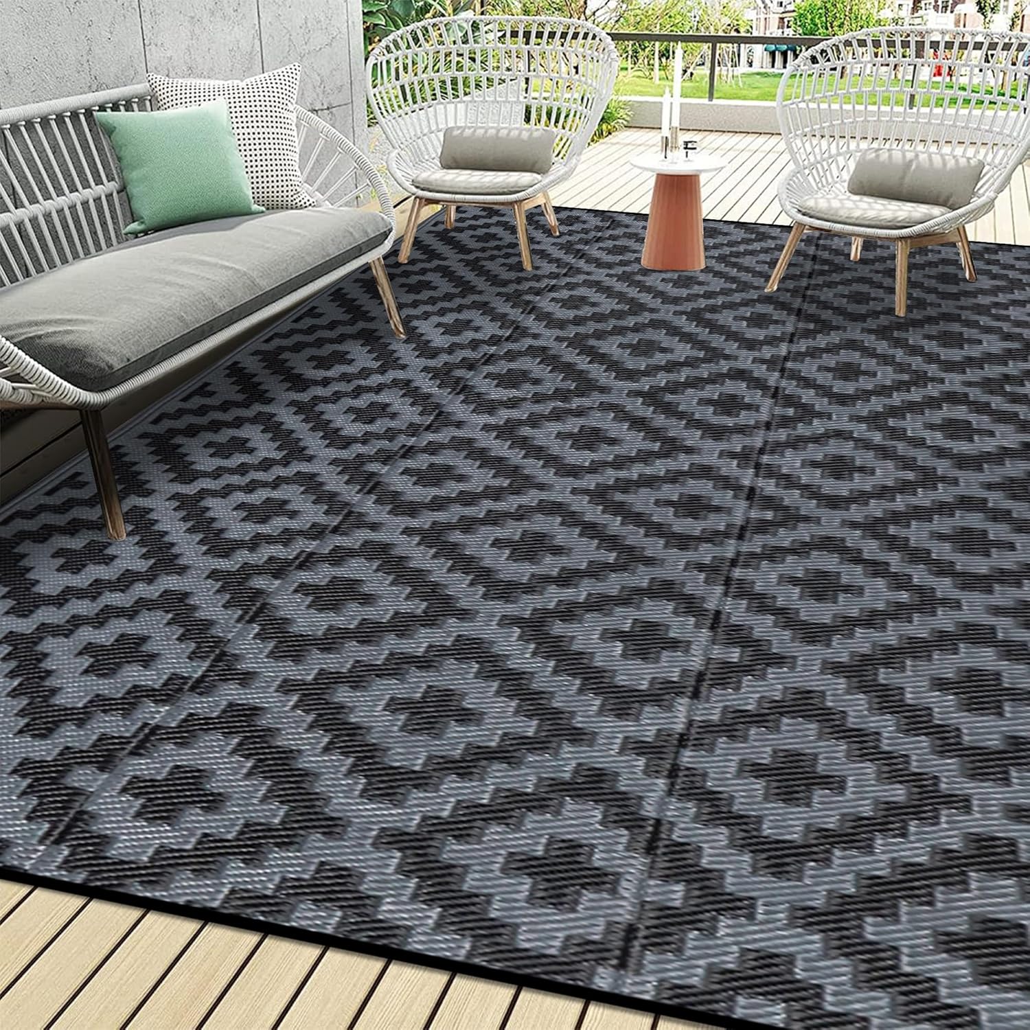 SAND MINE Waterproof Outdoor Rug 9x18 ft for Patio and Camping