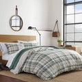 Eddie Bauer King Comforter Set - Reversible Cotton Plaid Bedding