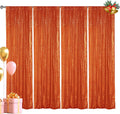 Hahuho Orange Sequin Backdrop Curtain 4PCS 2ft x 8ft - Sparkle Party