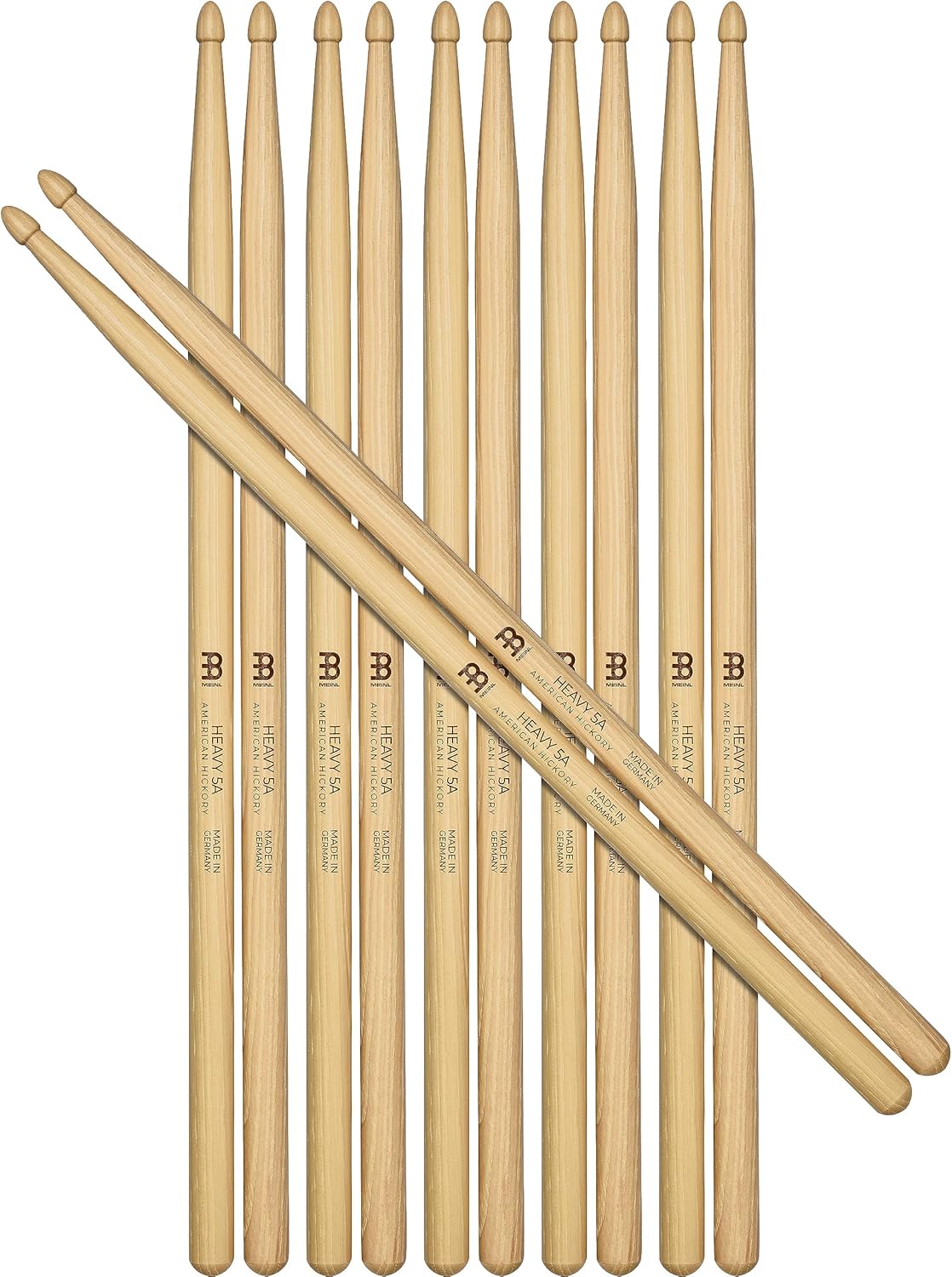 Meinl Stick & Brush Heavy 5A Hickory Wood Drumsticks for Power