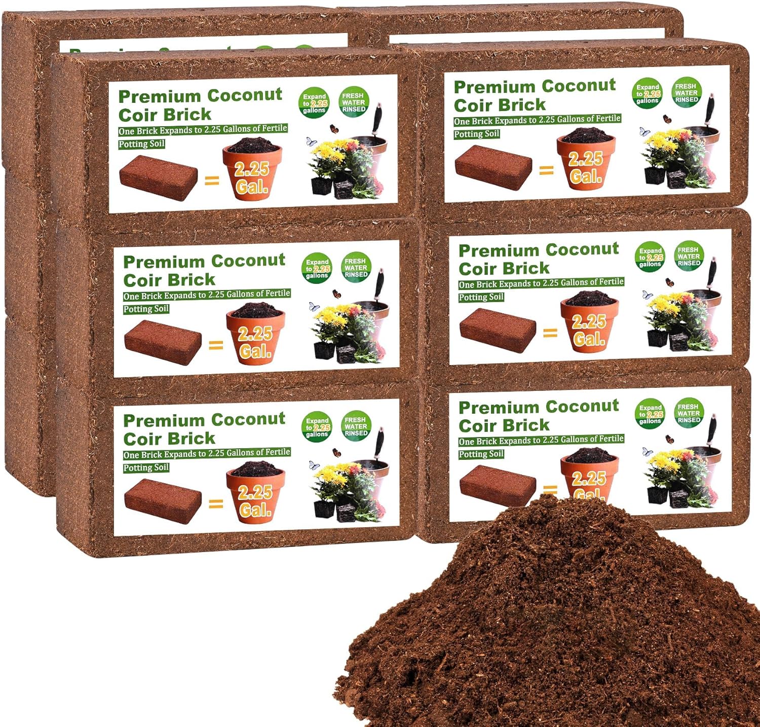 Organic Coco Coir Bricks for Plants - High Nutrition Growing Medium