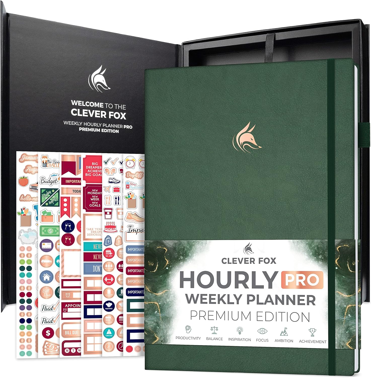 Clever Fox Hourly Planner PRO Premium Undated Schedule Organizer