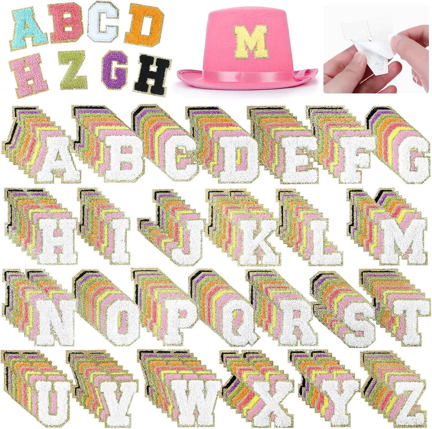 234 Pieces Self Adhesive Chenille Letter Patches for DIY Crafts