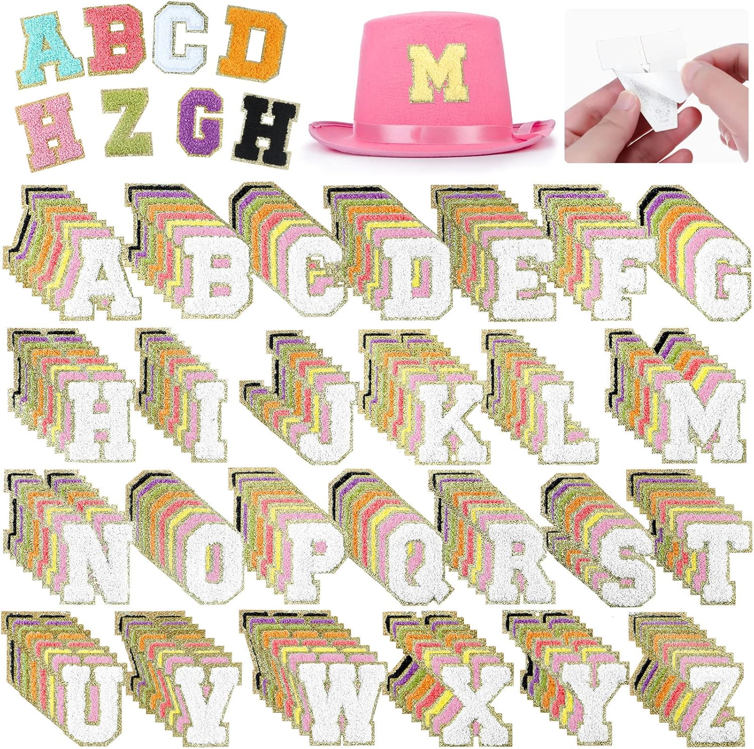 234 Pieces Self Adhesive Chenille Letter Patches for DIY Crafts