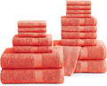 LANE LINEN 100% Cotton Quick Dry 18-Piece Bath Towel Set - Plush