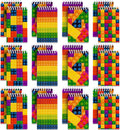 Mini Building Block Notebooks Bulk Pack of 32 - Kids Pocket Notepads