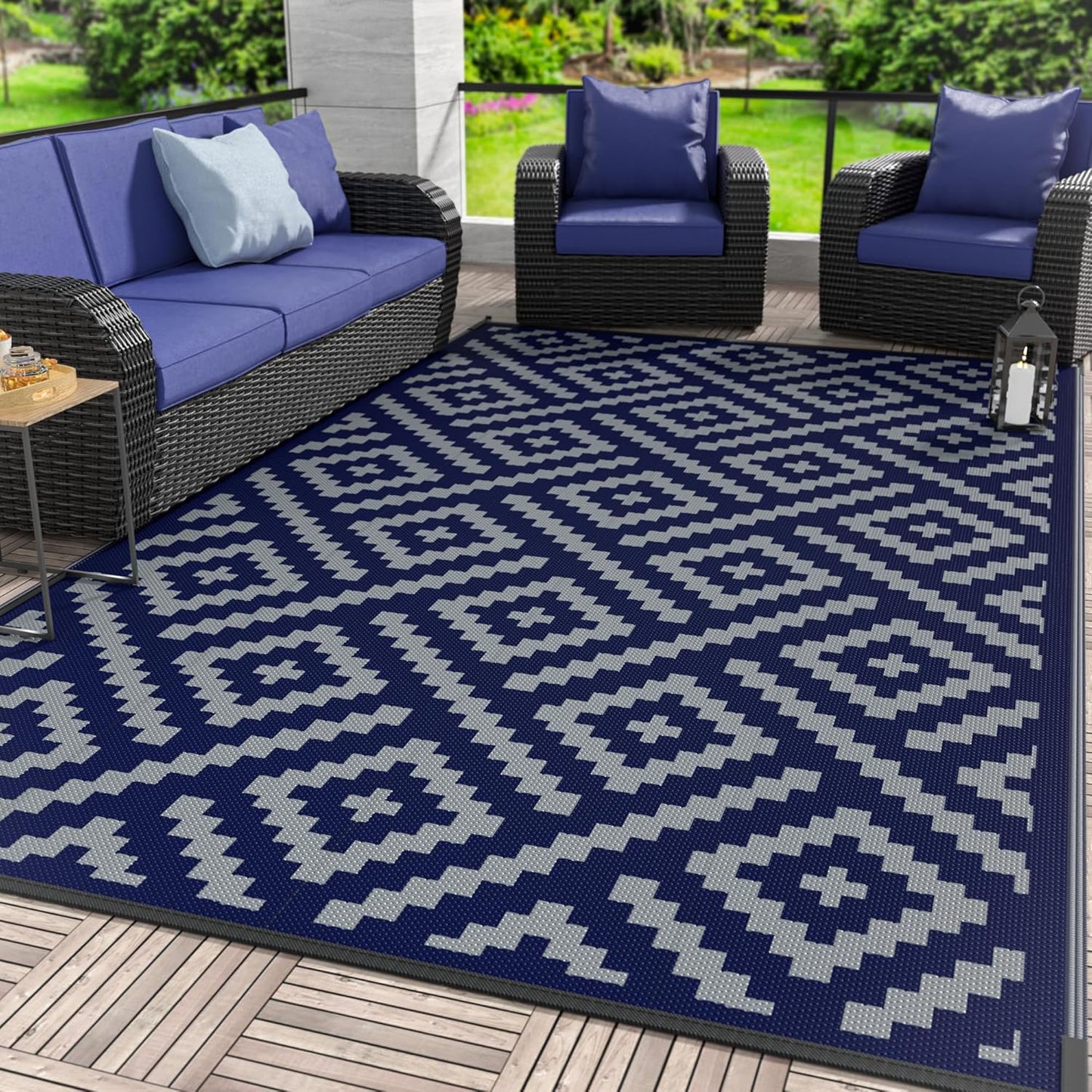 GENIMO Outdoor Rug for Patio Clearance, Waterproof Camping Mat