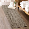 Large Bathroom Rug 60in x 24in Taupe - Soft Absorbent Non-Slip Bath