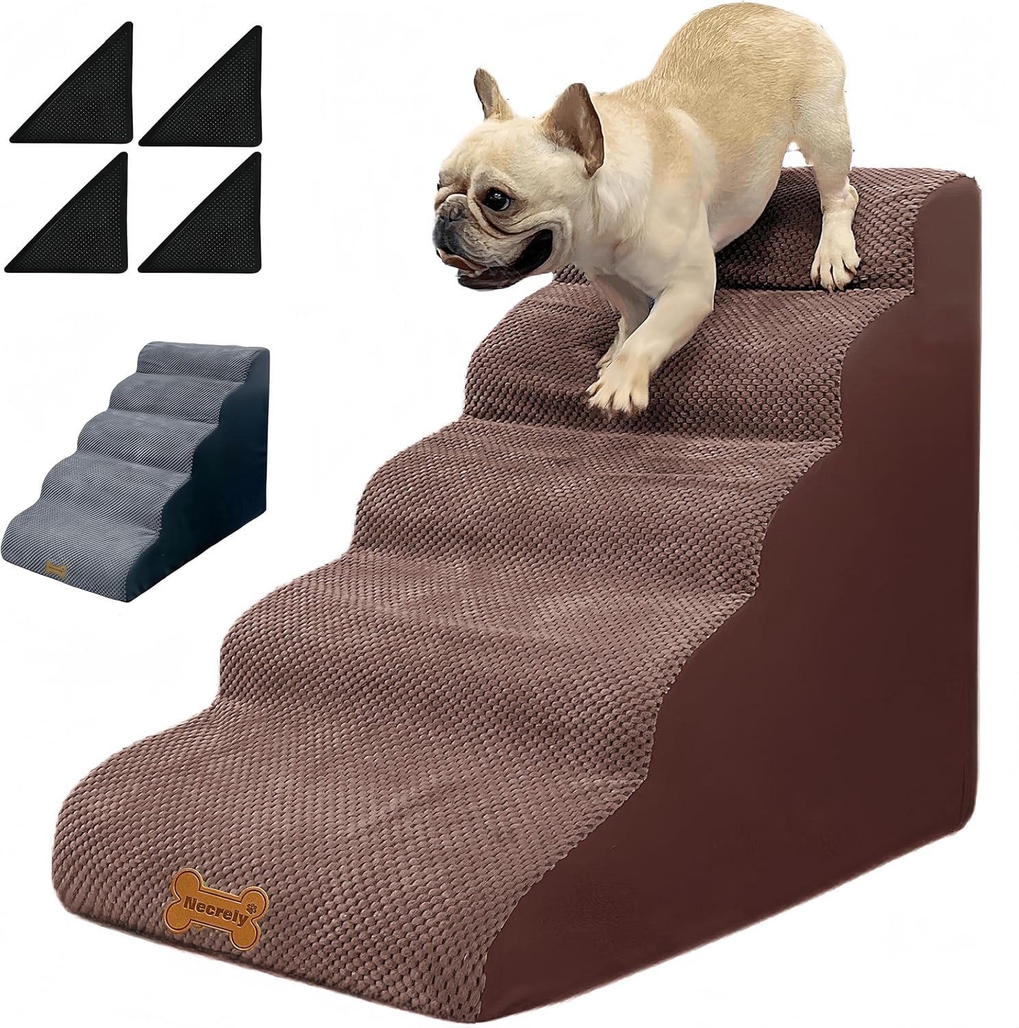 Dog Stairs & Pet Ramp for High Beds - 5 Steps for Easy Access