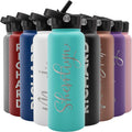 Personalized 40 oz Insulated Water Bottle w/Straw & Lid - Teal