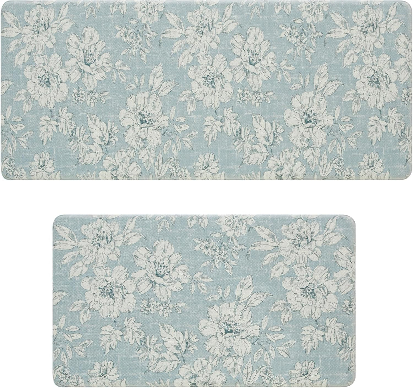 Laura Ashley Anti-Fatigue Kitchen Mat Set with Iris Floral Design