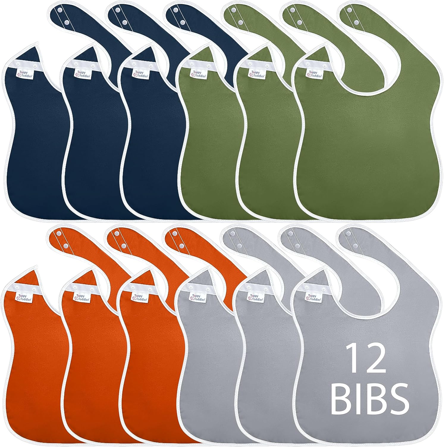 Large Waterproof Bibs for Babies - Toppy Toddler Collection