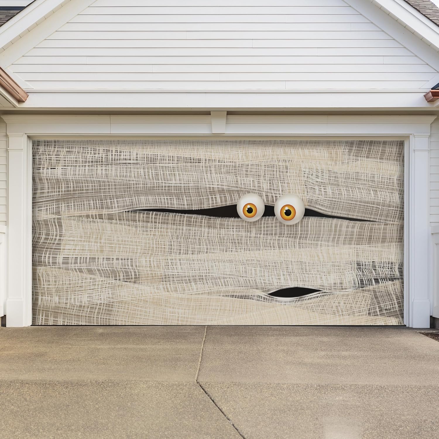 7ft x 16ft Mummy Garage Door Banner for Spooky Halloween Decor