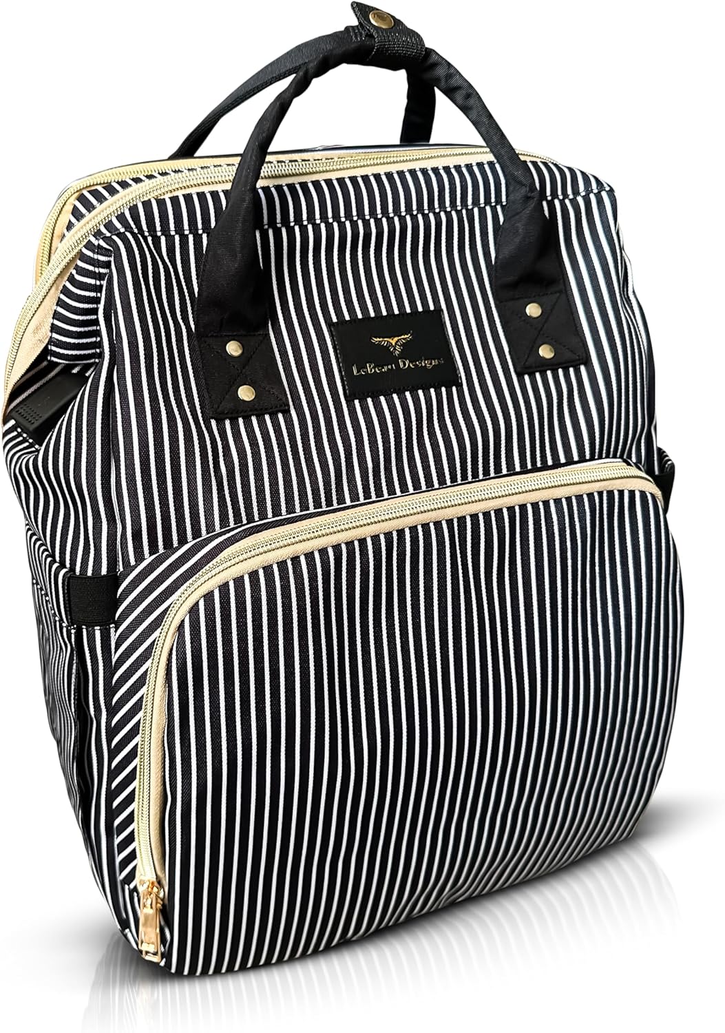 LeBeau Designs Striped Baby Backpack - Spacious & Stylish