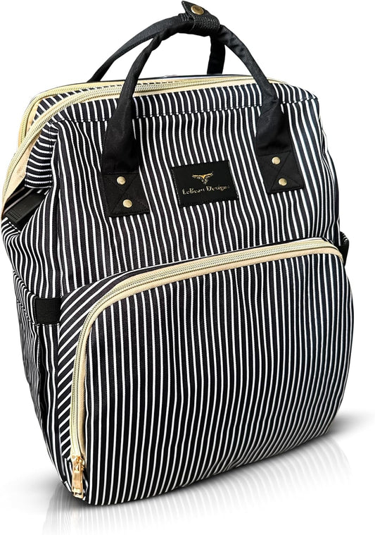LeBeau Designs Striped Baby Backpack - Spacious & Stylish