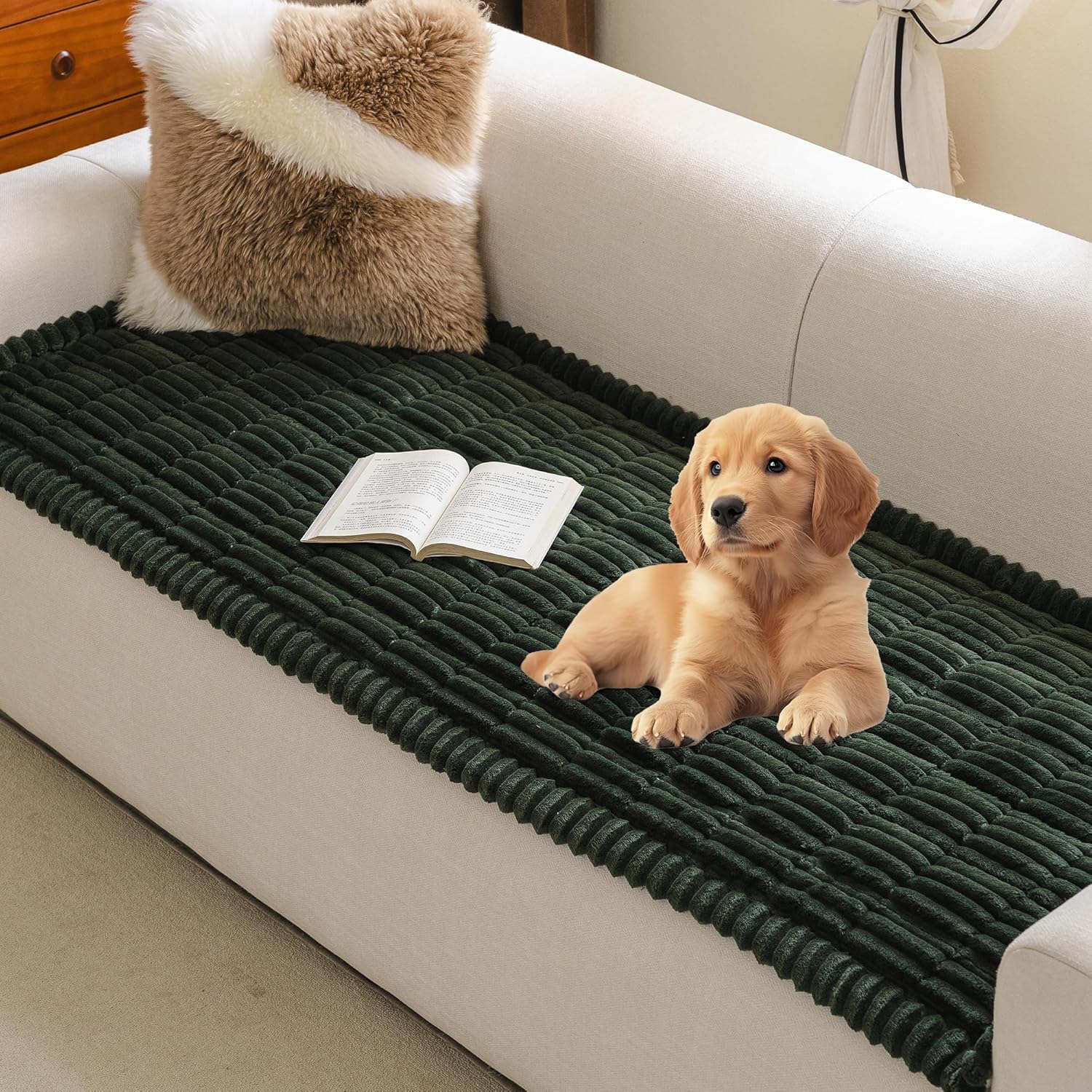 MYSKY HOME Couch Covers for 3-4 Cushion Sofa Pet Friendly