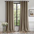 Velvet Curtains Taupe Grommet Thermal Blackout Drapes - Elegant Room