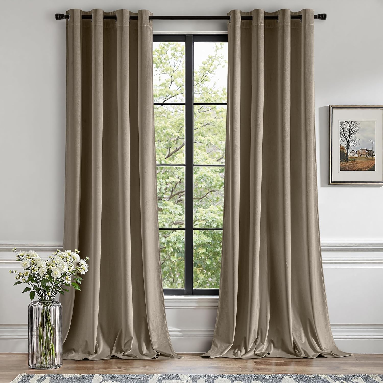 MIULEE Velvet Curtains for Elegant Room Darkening Decor