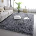 6x9 Grey Fluffy Shag Rug for Bedroom Soft Plush Washable Carpet - Cozy