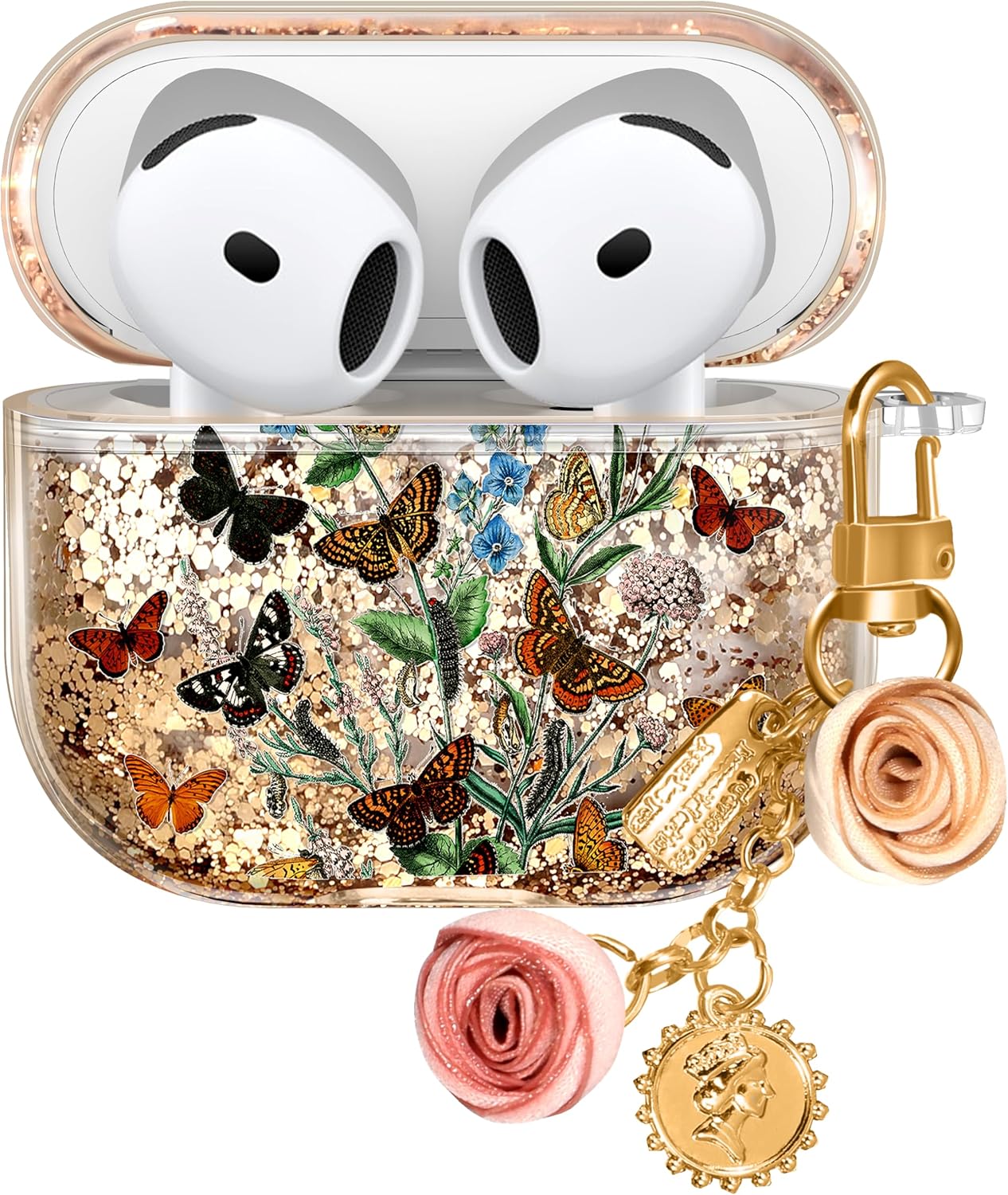 Sparkling Butterfly Flower AirPods 4 Cover