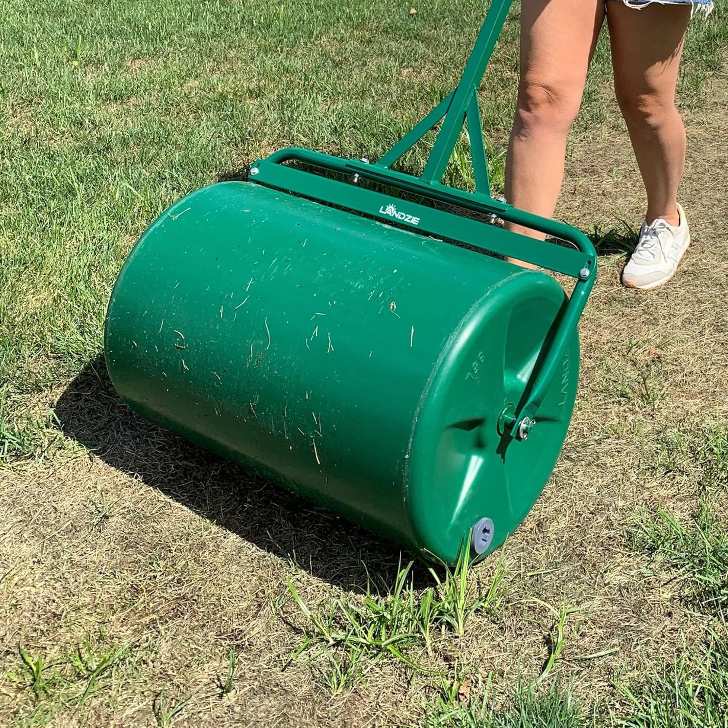 Landzie 24 Inch Poly Lawn Roller for Efficient Lawn Care