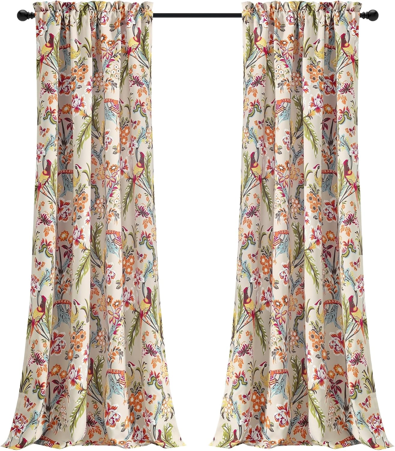 Grandmillennial Toile Curtains - Light Filtering 52 x 84 Panels