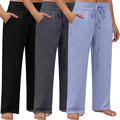 Neer 3 Pack Women's Plus Size Lounge Pants - Wide Leg Comfort Yoga