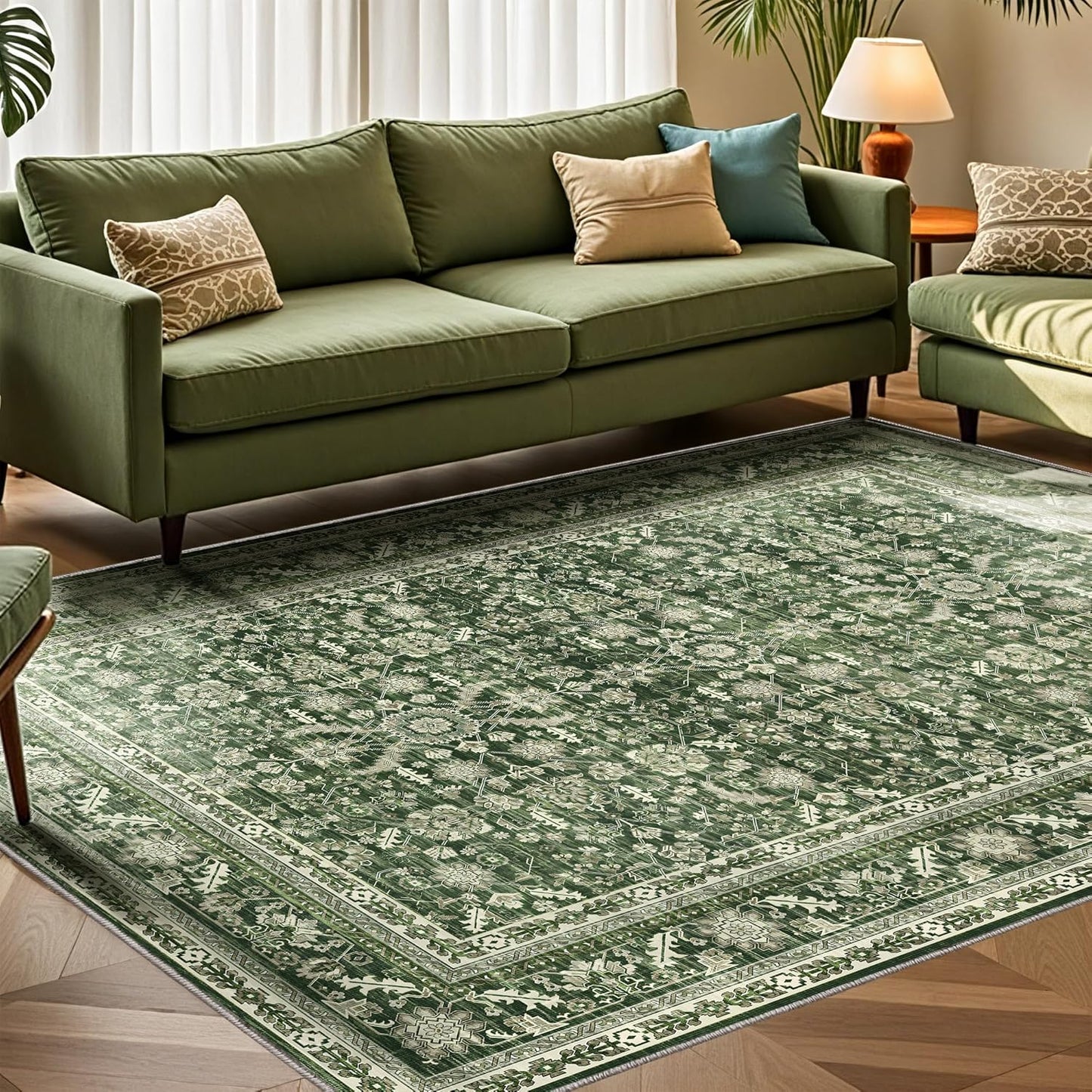 OPPODREAM Vintage Green Area Rugs 10x14 for Any Room